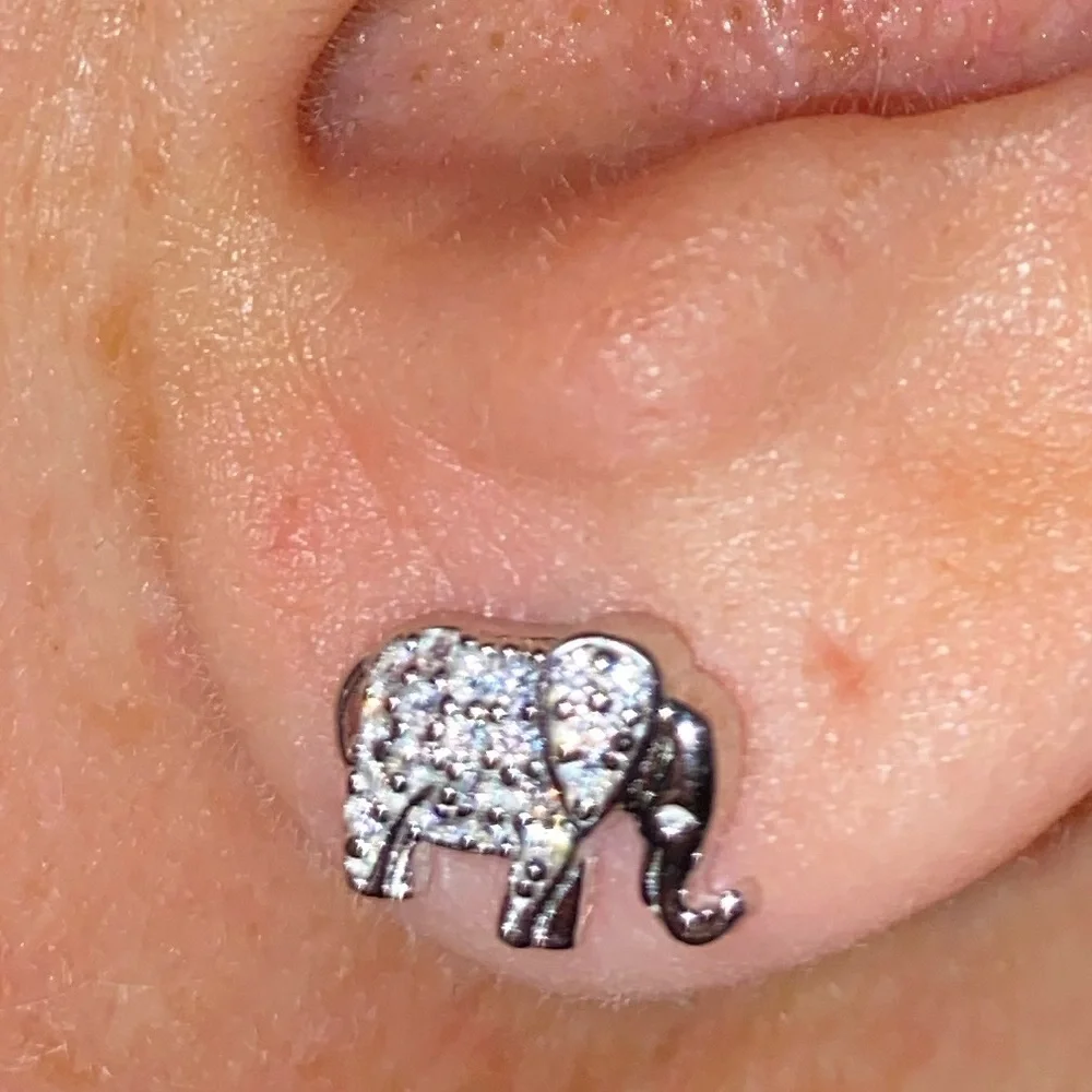 Kids 14k Gold Plated Elephant Girls earrings